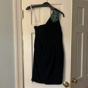 Shoshanna jeweled one shoulder dress